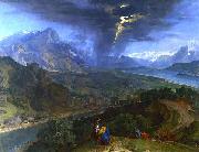 jean-francois millet Mountain Landscape with Lightning. Germany oil painting artist